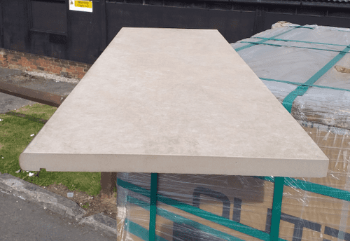 Golden Crema Marfil Porcelain Bullnose approx 900 x 300 x 20 mm