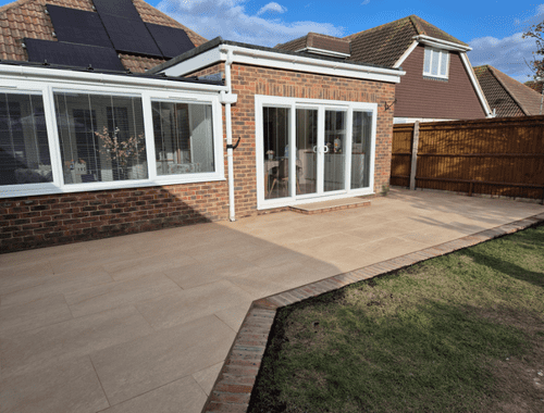 Golden Crema Marfil Porcelain  Garden Slabs 900 x 600 x 20 mm @ £29.99 per m2