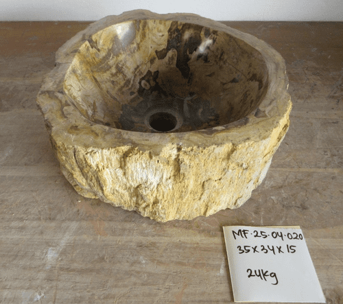 Gorgeous Petrified Wood Wash basin approx  35 cm x  34 cm x  15 cm (MF.25.04.020)