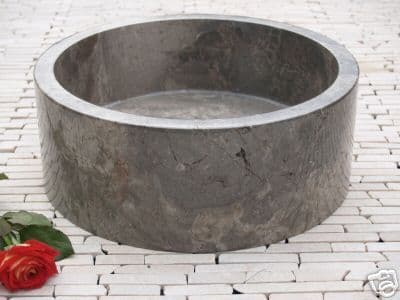 Grey Marble Washbasin Drum Sink 40 cm perfect for bathrooms