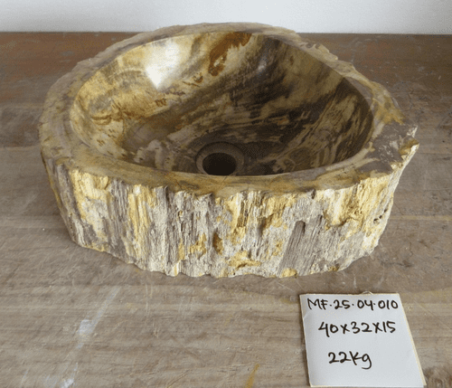 Handsome Mini Petrified Wood Bathroom Wash Basin approx 40 x 32 x 15 cm ( MF.25.04.010)