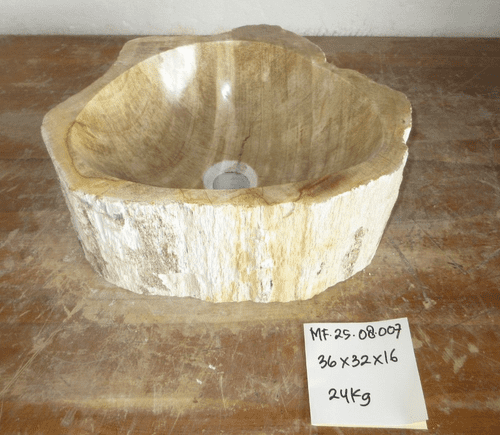 Handsome Petrified Wood Wash basin approx 36 cm x  32 cm x 16 cm (MF.25.08.007)