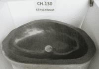 Handsome River Rock Boulder Pedestal Wash Basin Approx W:67cm x  D:41 cm x  H:90 cm (CH.130)