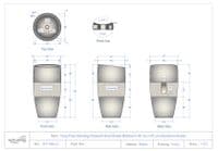 Honed Grey Free Standing Pedestal Sink  Marble Bathroom 90 cm x 45 cm Mandarin Model )