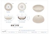 Ibyza Cream Polished Stone Marble Wash Basin 40 cm (WA002)