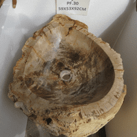 Impressive Petrified ( Fossilised) Wood Pedestal Sink (PF.030) @ approx W:59cm x D:53cm x H:92cm