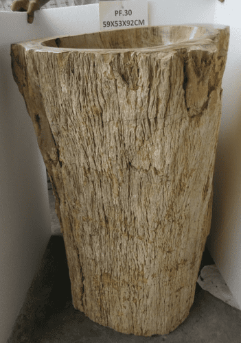 Impressive Petrified ( Fossilised) Wood Pedestal Sink (PF.030) @ approx W:59cm x D:53cm x H:92cm