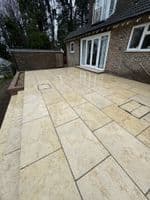 Jerusalem Cream Limestone Tumbled Calibrated patio slabs  900  x 600 x  30 mm @ £36.99 per m2