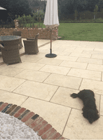 Jerusalem Cream Limestone Tumbled Calibrated patio slabs  900  x 600 x  30 mm @ £36.99 per m2