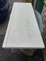 Jerusalem Cream Limestone Tumbled DOUBLE edge bullnose wall coping 900mm x 350mm x 30mm approx.