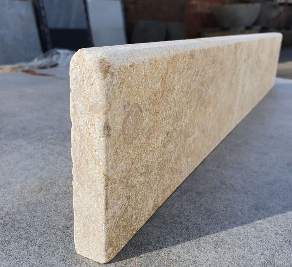 Jerusalem Cream Tumbled Limestone 600 mm x 100 mm x 20 mm Bevelled Edge
