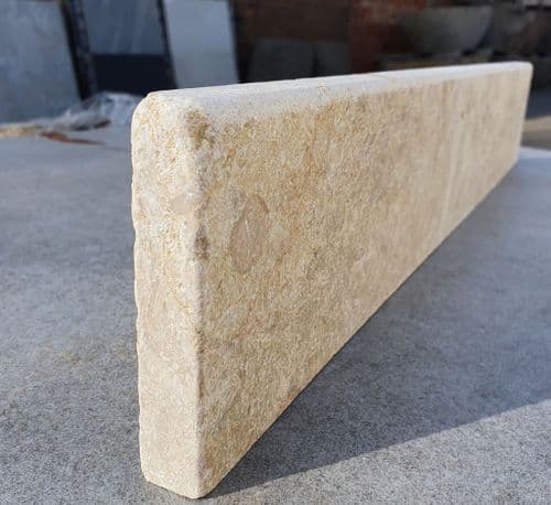 Jerusalem Cream Tumbled Limestone 600 mm x 100 mm x 20 mm Bevelled Edge Skirting only £ 4.99 each