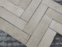 Jerusalem Cream Limestone Slim Setts | Jerusalem Cream Patio Herringbone  | Limestone tumbled | Limestone Flags | UK  |