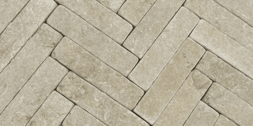 Jerusalem Cream TUMBLED Limestone Slim Setts (Herringbone Style) approx 200mm x 50mm x 20 mm