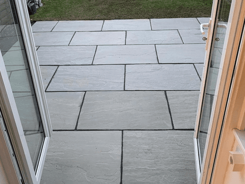 Kandla Grey Indian Riven Sandstone Calibrated Slabs 900mm x 600mm x 22mm @ £24.99 per m2