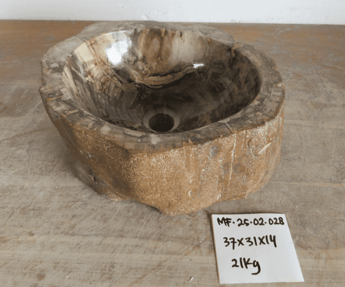 Knockout Petrified Wood Wash basin approx 37 cm x  31 cm x 14 cm (MF.25.02.028)