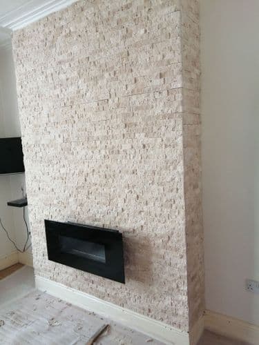 Light Travertine Split Face Mosaic Wall Tiles @ £36.99 per m2