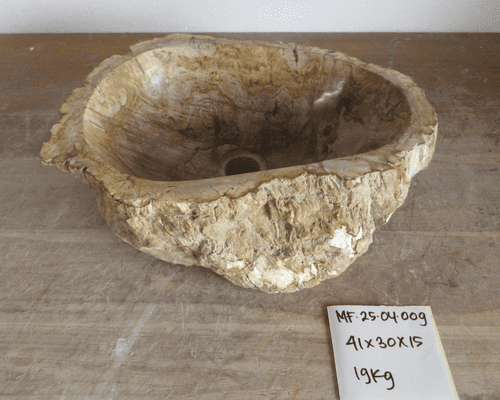 Lovely Mini Petrified Wood Bathroom Wash Basin approx 41 x 30 x 15 cm ( MF.25.04.009)