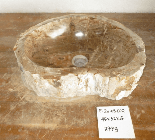 Luxurious Petrified Wood Sink approx 45 cm x 32 cm x 15 cm (Sink F.25.08.002)