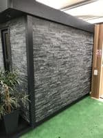 Maxi Black Slate Split Face Mosaic Tile Cladding 550 x 150 mm internal/external use @ £34.99 per m2