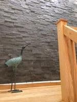 Maxi Black Slate Split Face Mosaic Tile Cladding 550 x 150 mm internal/external use @ £34.99 per m2