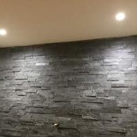 Maxi Black Slate Split Face Mosaic Tile Cladding 550 x 150 mm internal/external use @ £34.99 per m2