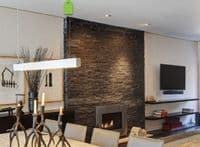 Maxi Black Slate Split Face Mosaic Tile Cladding 550 x 150 mm internal/external use @ £34.99 per m2
