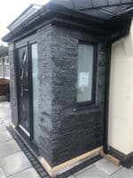 Maxi Black Slate Split Face Mosaic Tile Cladding 550 x 150 mm internal/external use @ £34.99 per m2