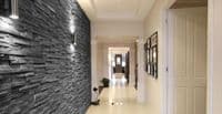 Maxi Black Slate Split Face Mosaic Tile Cladding 550 x 150 mm internal/external use @ £34.99 per m2