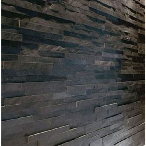 Maxi Black Slate Split Face Mosaic Tile Cladding 550 x 150 mm internal/external use @ £34.99 per m2