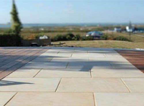 Mint Fossil Honed & Sawn 900mm x 600mm x 20mm Smooth Sandstone Paving