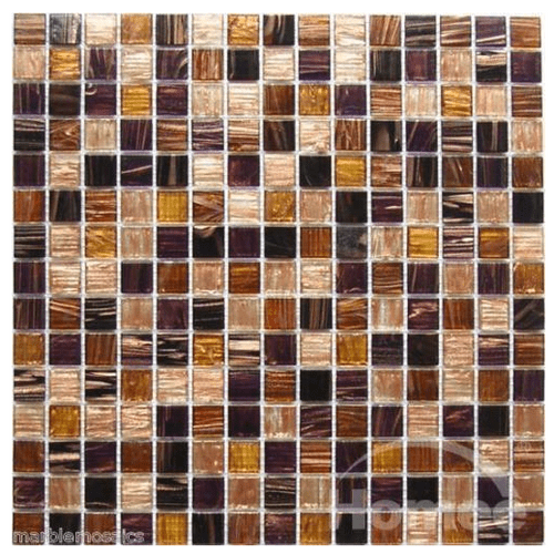 Mixed Brown & Gold Glass Mosaic Wall Tiles Zeus GM05