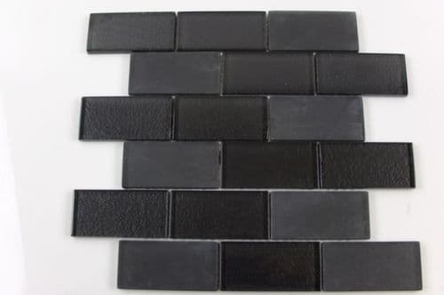 New York Metro Style Black & Grey Glass Mosaics