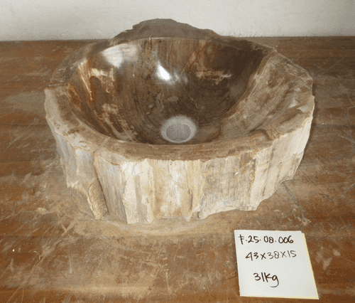 Opulent Petrified Wood Sink approx 43 cm x 38 cm x 15 cm (Sink F.25.08.006)