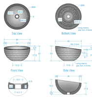 Pisa Black Marble Stone Wash Basin 40 cm