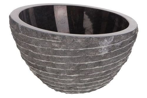 Pisa Black Marble Stone Wash Basin 40 cm