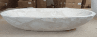 Polished Beige Marble Oval Stone Basin 70 cm x 35 cm x 13 cm