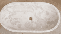 Polished Beige Marble Oval Stone Basin 70 cm x 35 cm x 13 cm