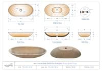 Polished Beige Marble Oval Stone Basin 70 cm x 35 cm x 13 cm