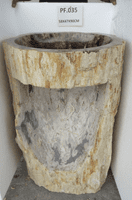 Prehistoric Petrified ( Fossilised) Wood Pedestal Sink (PF.035) @ approx W:58cm x D:47cm x H:90 cm