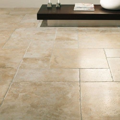 Premium Classic Tumbled Unfilled Travertine Opus Romano Pattern