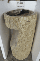 Primeval Petrified ( Fossilised) Wood Pedestal Sink (PF.036) @ approx W:53cm x D:47cm x H:88cm