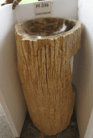 Primeval Petrified ( Fossilised) Wood Pedestal Sink (PF.036) @ approx W:53cm x D:47cm x H:88cm