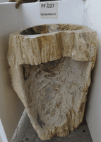 Primitive Petrified (Fossilised) Wood Pedestal Sink (PF.037) @ approx W:58cm x D:46cm x H:90 cm