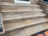 Rainbow Sandstone Honed & Sawn SINGLE Bullnose Steps 900 x 350 x 30 mm