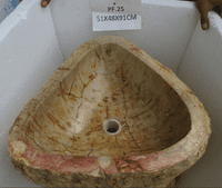 Resplendent Petrified ( Fossilised) Wood Pedestal Sink (PF.25) @ approx W:51cm x D:48 cm x H:91cm