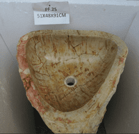 Resplendent Petrified ( Fossilised) Wood Pedestal Sink (PF.25) @ approx W:51cm x D:48 cm x H:91cm