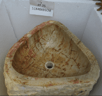 Resplendent Petrified ( Fossilised) Wood Pedestal Sink (PF.25) @ approx W:51cm x D:48 cm x H:91cm
