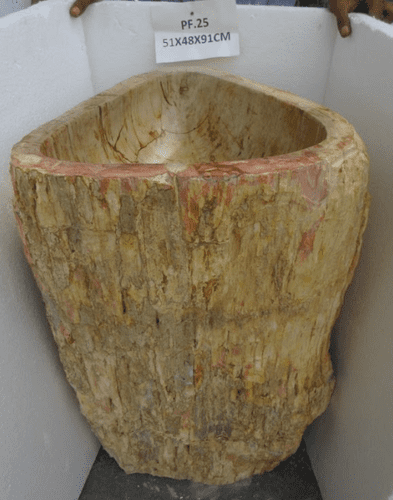 Resplendent Petrified ( Fossilised) Wood Pedestal Sink (PF.25) @ approx W:51cm x D:48 cm x H:91cm