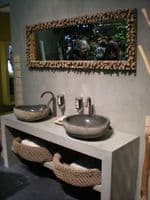 River Rock Granite Mini Bathroom Sink Stone Wash Basin